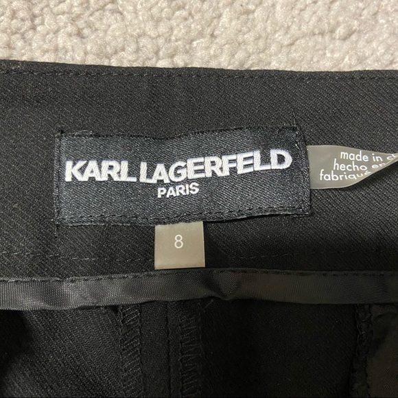 KARL LAGERFELD Women’s Black Tapered Pants Trousers Size 8 or 10 - Picture 2 of 9